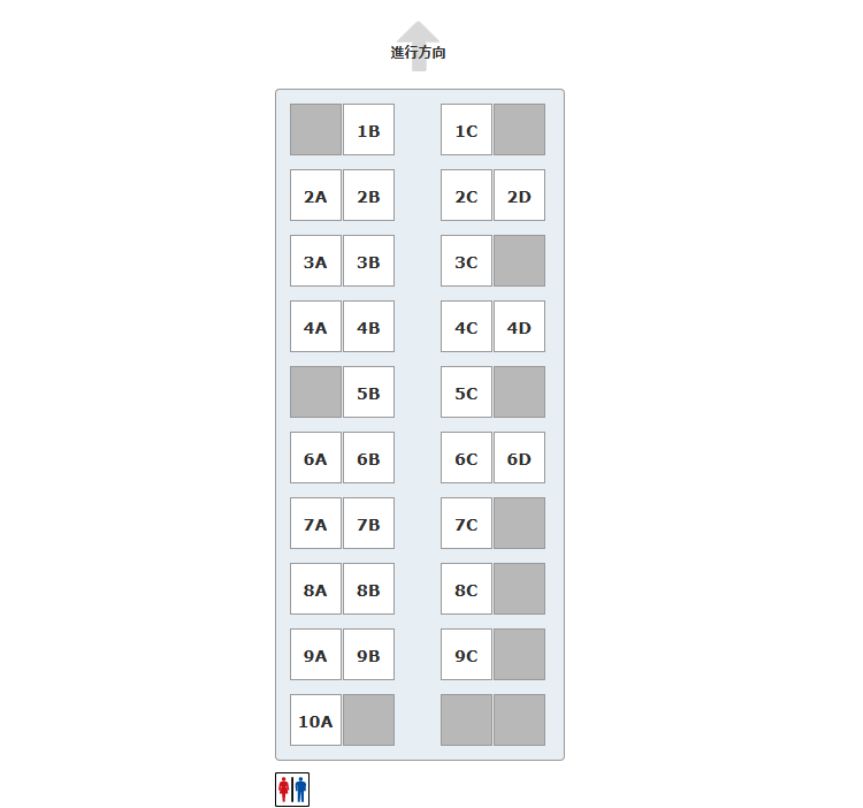 近鉄特急ひのとり　予約画面より